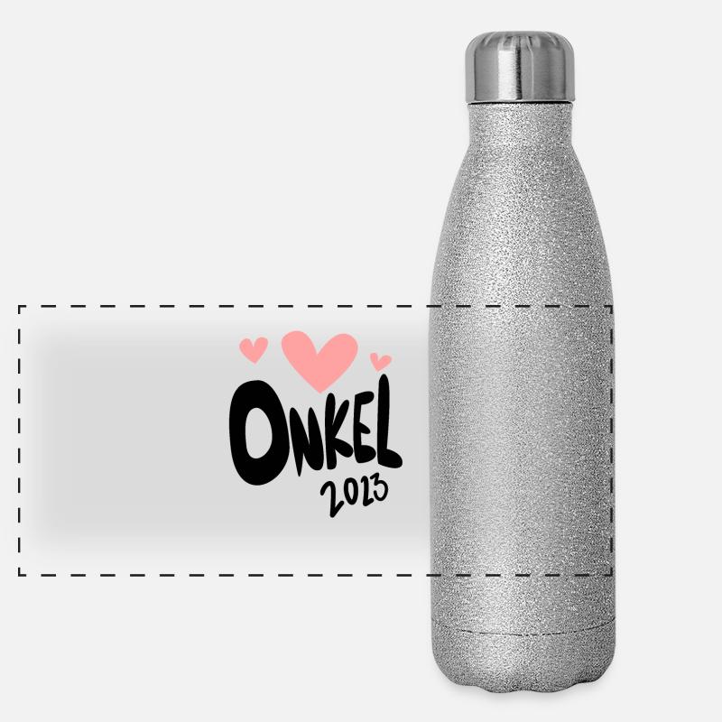 Onkel 2023 - Onkel werden Panorama Glitzer Isolierflasche 500 ml