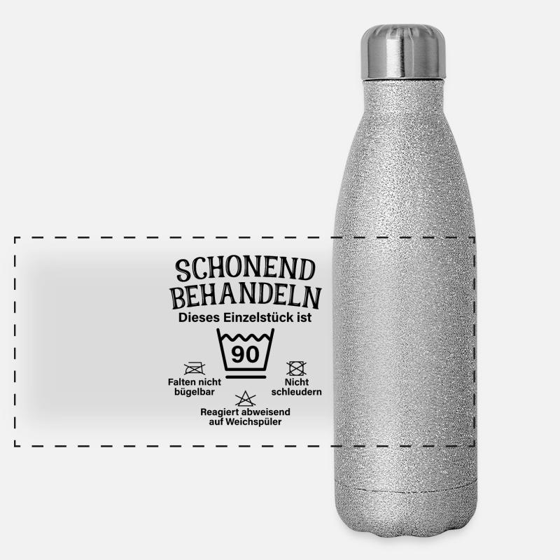 Schonend Behandeln 90 Einzelstück 90. Geburtstag Panorama Glitzer Isolierflasche 500 ml