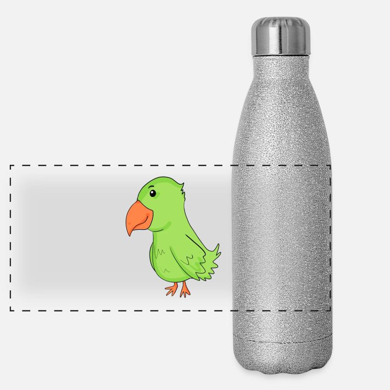Papagei Panorama Glitzer Isolierflasche 500 ml