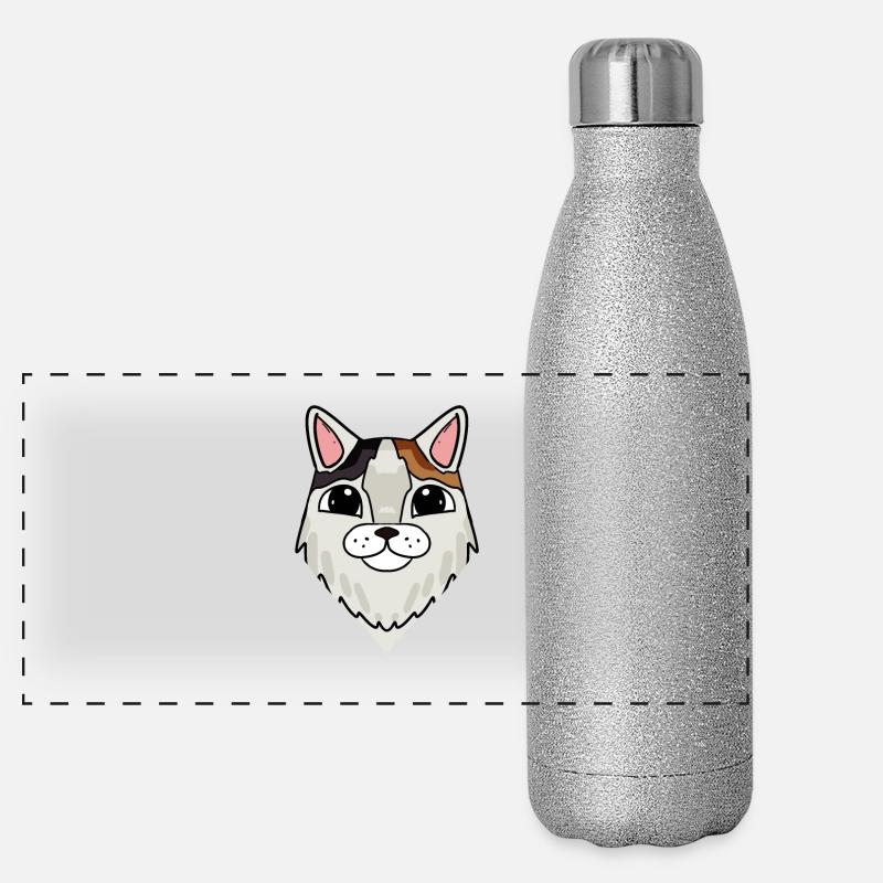 Türkisch Van Kopf Katze Katzenbesitzer Panorama Glitzer Isolierflasche 500 ml