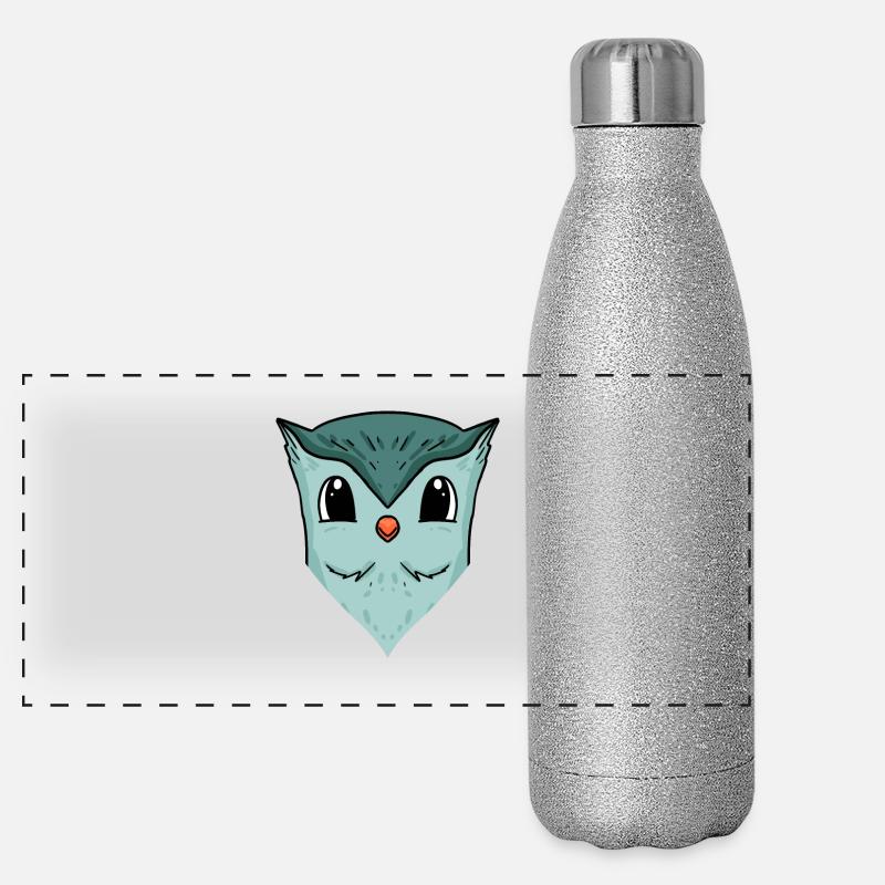 Hibou Gourde isotherme panoramique pailletée 500 ml