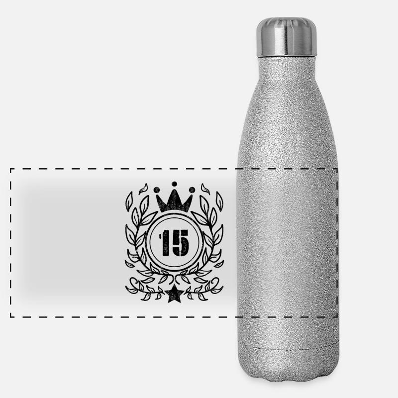 Couronne de 15 ans - 15 ans Gourde isotherme panoramique pailletée 500 ml