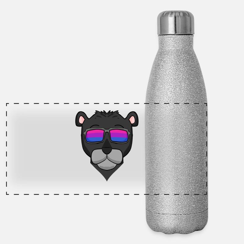Cadeau bisexuel Black Panther Gourde isotherme panoramique pailletée 500 ml
