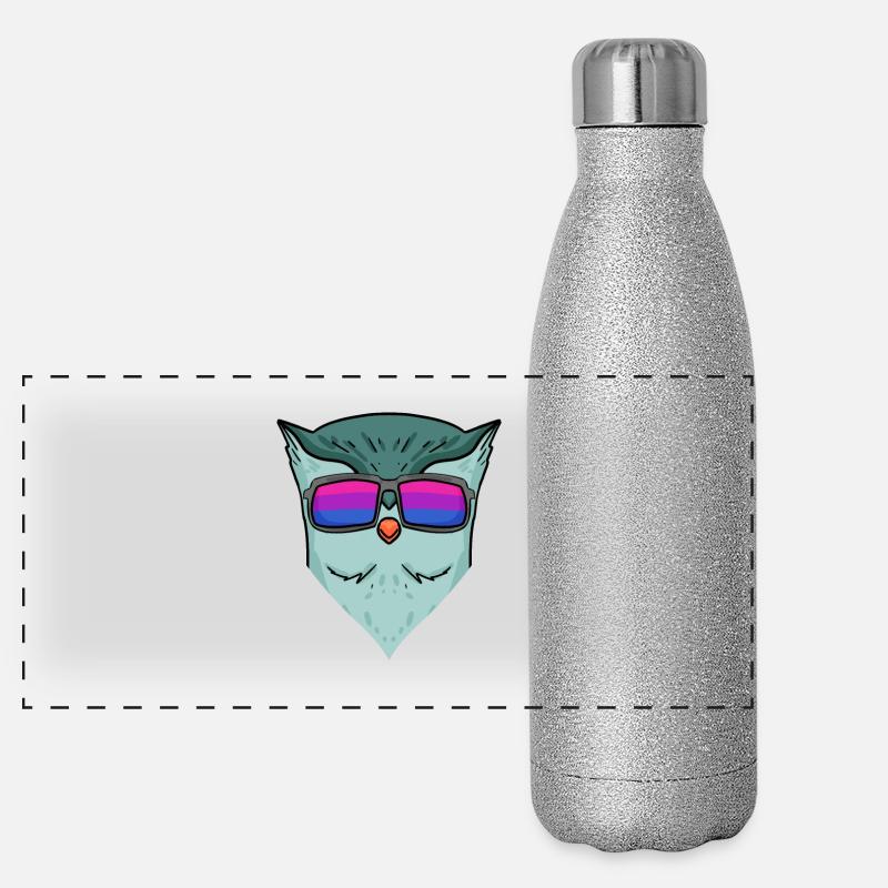 Bisexuell Eule Geschenk Panorama Glitzer Isolierflasche 500 ml