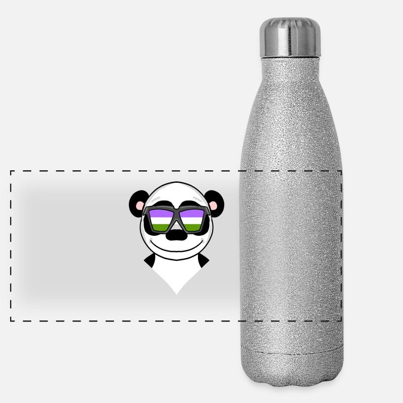 Genderqueer Panda Gourde isotherme panoramique pailletée 500 ml