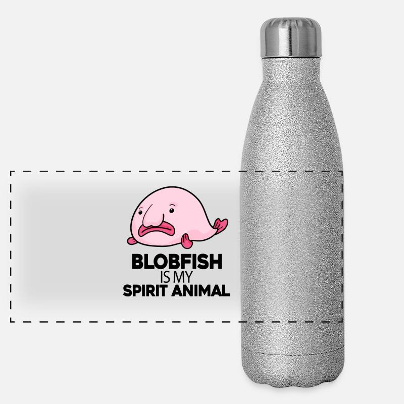 Poisson Blobfish Gourde isotherme panoramique pailletée 500 ml