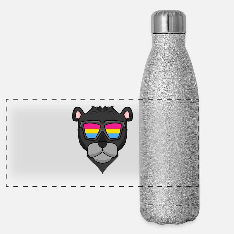 Pansexual Panter - Garde-manger avec lunettes Gourde isotherme panoramique pailletée 500 ml
