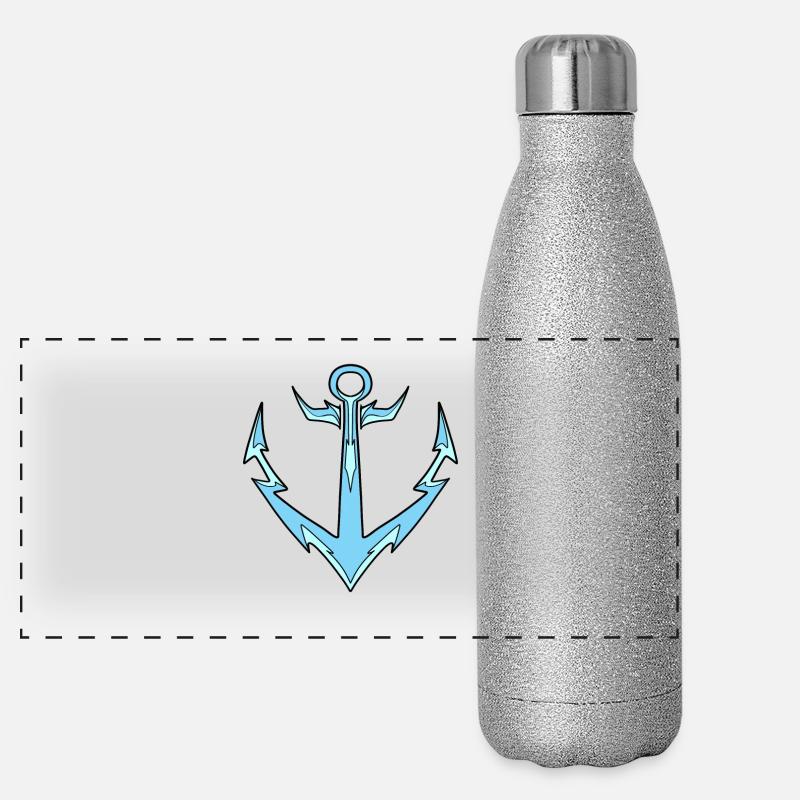 Ancre bleu clair Gourde isotherme panoramique pailletée 500 ml