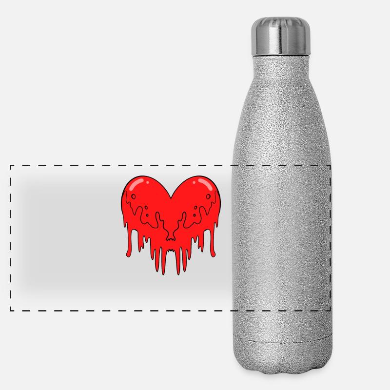 Herz Blut Panorama Glitzer Isolierflasche 500 ml