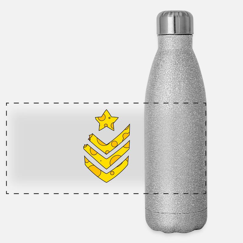 Käse Armee Medaille Panorama Glitzer Isolierflasche 500 ml