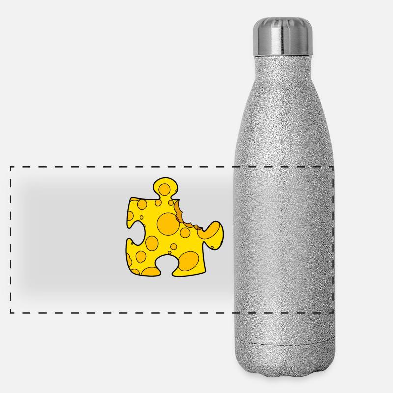 Puzzle de fromage Gourde isotherme panoramique pailletée 500 ml