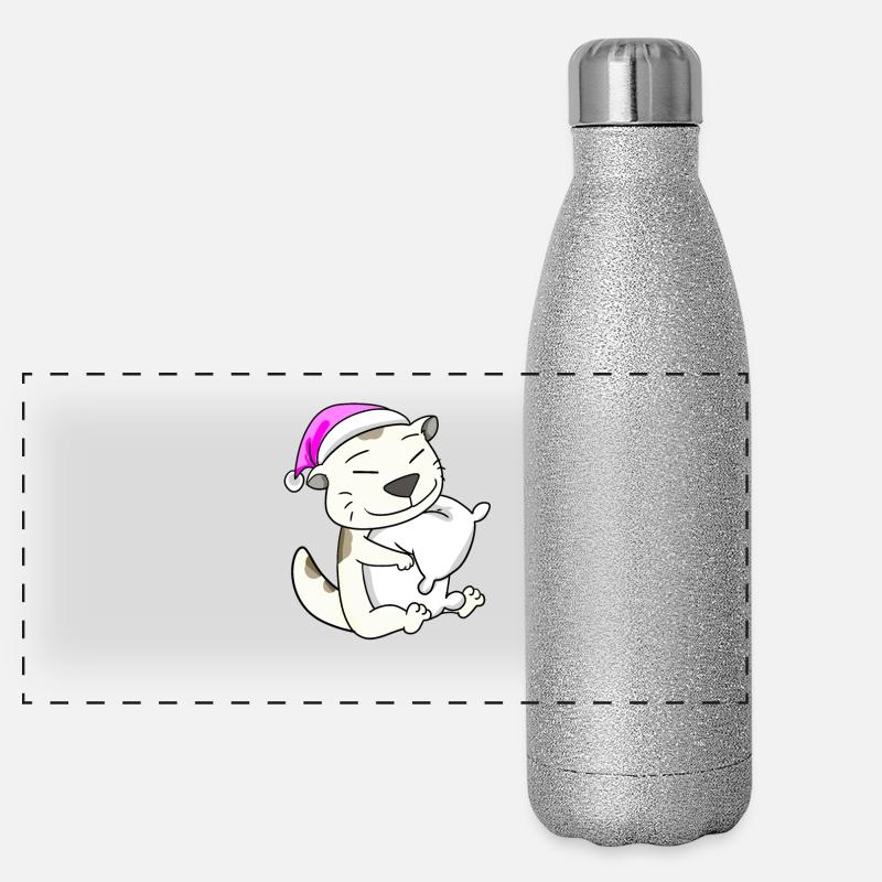 Chat race devon rex Gourde isotherme panoramique pailletée 500 ml