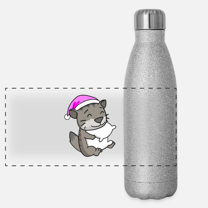 Chat Cat Race Sibérien Cat Gourde isotherme panoramique pailletée 500 ml