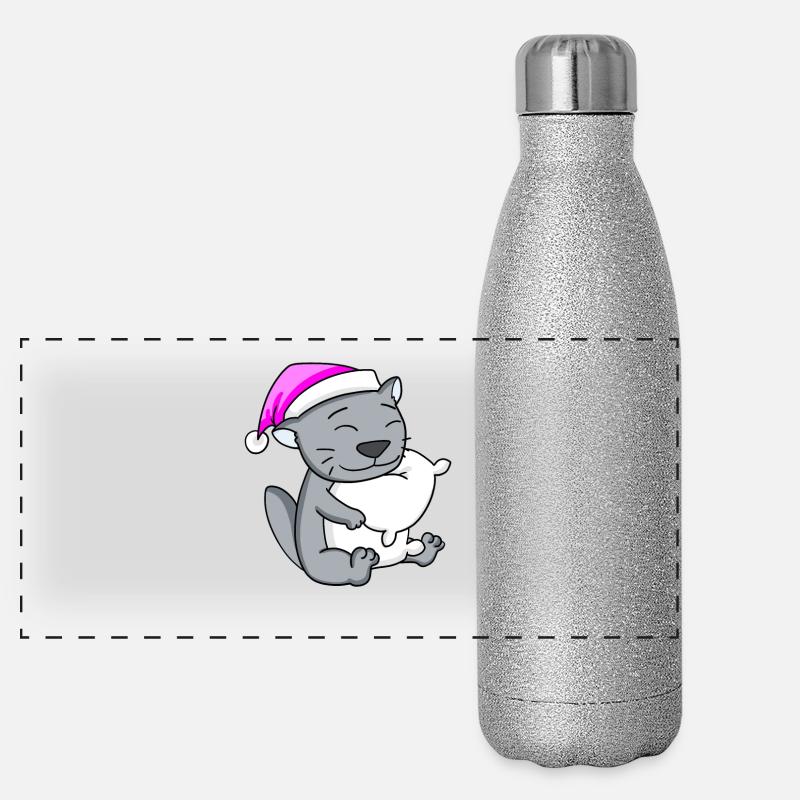 Katze Katzenrasse Britisch Kurzhaar Panorama Glitzer Isolierflasche 500 ml