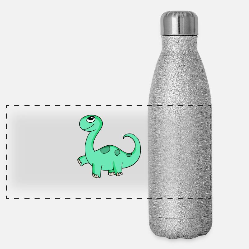 Motif de dinosaure Gourde isotherme panoramique pailletée 500 ml