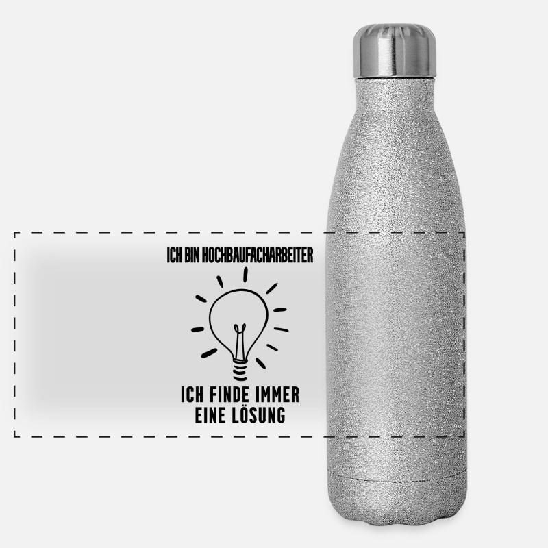 Hochbaufacharbeiter Panorama Glitzer Isolierflasche 500 ml