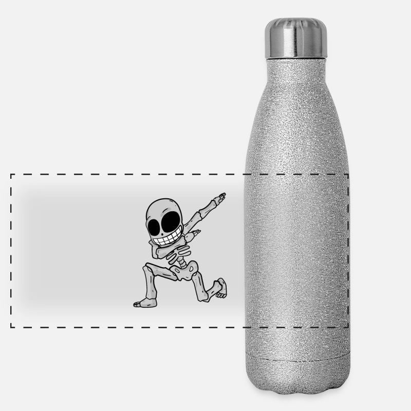 Skelett dabbing Panorama Glitzer Isolierflasche 500 ml