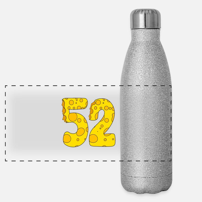 52 ans - Cadeau de 52e anniversaire - 1952 Gourde isotherme panoramique pailletée 500 ml