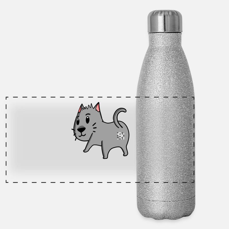 Katze Arsch - Katze Hintern Panorama Glitzer Isolierflasche 500 ml