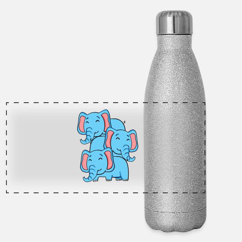 Éléphants mignons - Eléphant Gourde isotherme panoramique pailletée 500 ml