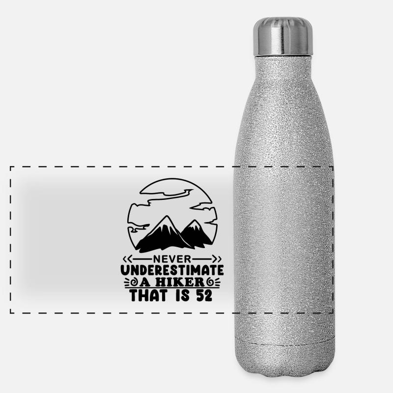 Berg Wanderer 52. Geburtstag 52 Jahre alt Geschenk Panorama Glitzer Isolierflasche 500 ml