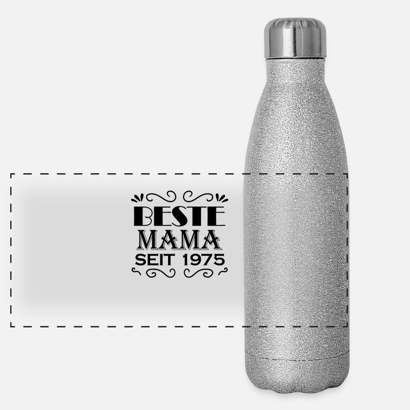 Beste Mama seit 1975 Panorama Glitzer Isolierflasche 500 ml