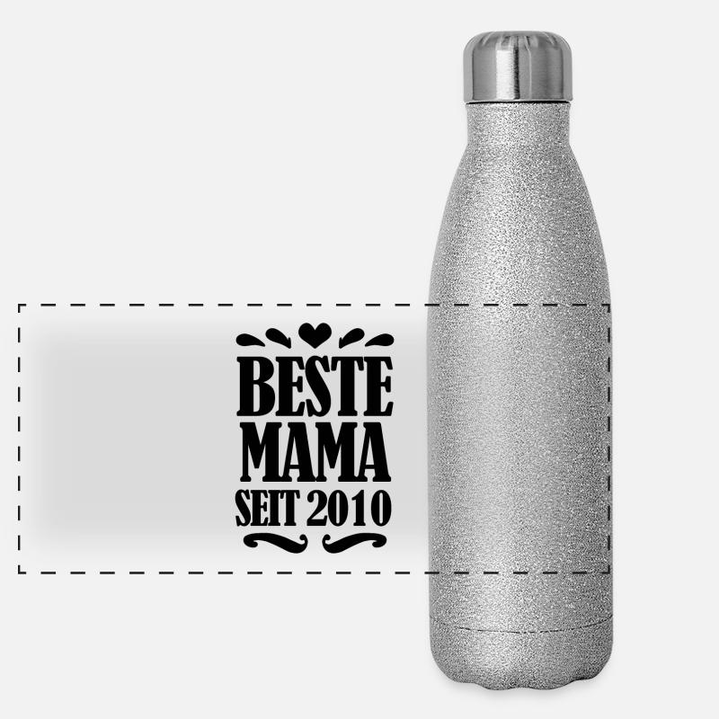 Beste Mama seit 2010 Panorama Glitzer Isolierflasche 500 ml