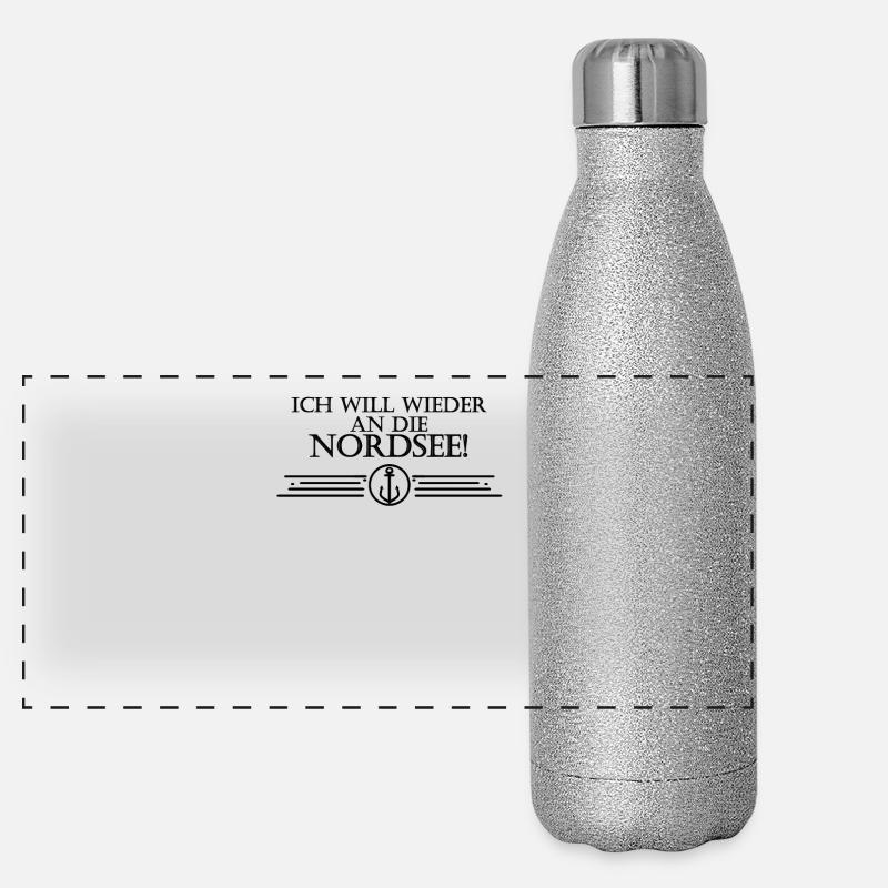 Anker Nordsee Plattdeutsch Spruch Moin Panorama Glitzer Isolierflasche 500 ml