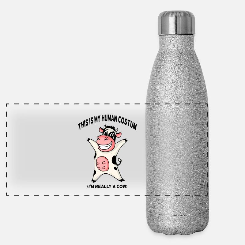Costume de vache Gourde isotherme panoramique pailletée 500 ml