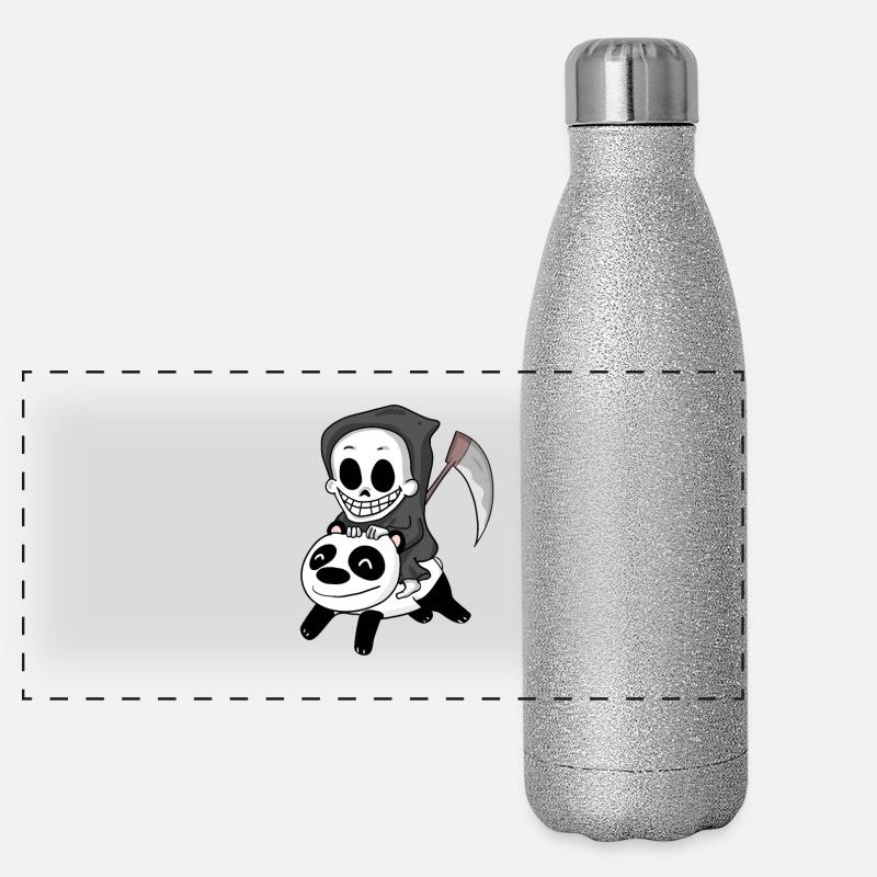 Sensenmann Panda Panorama Glitzer Isolierflasche 500 ml