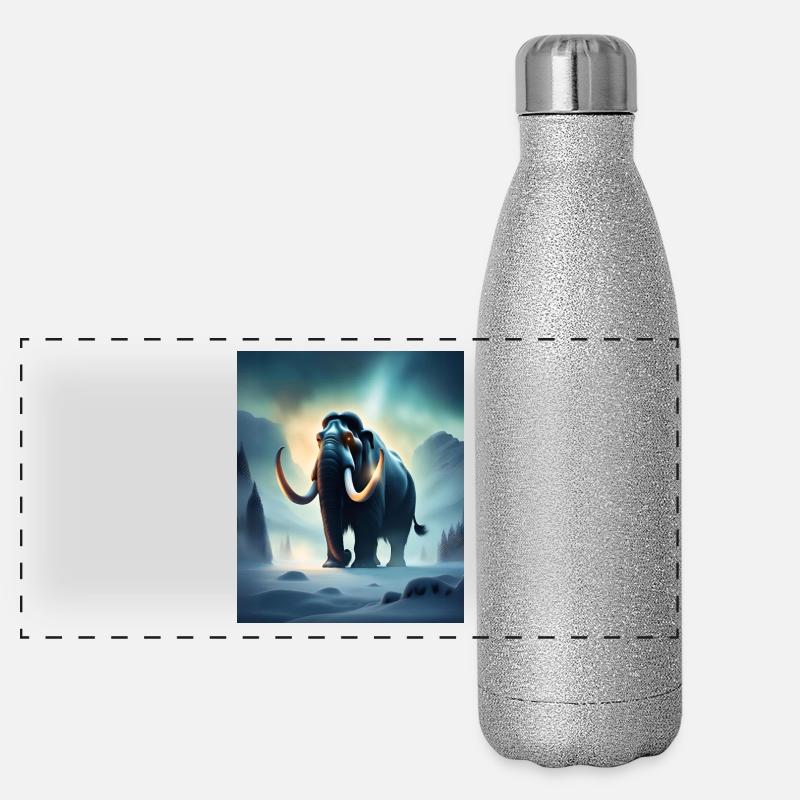 scary evil mammoth Panoramic Glitter Thermal Bottle 500 ml