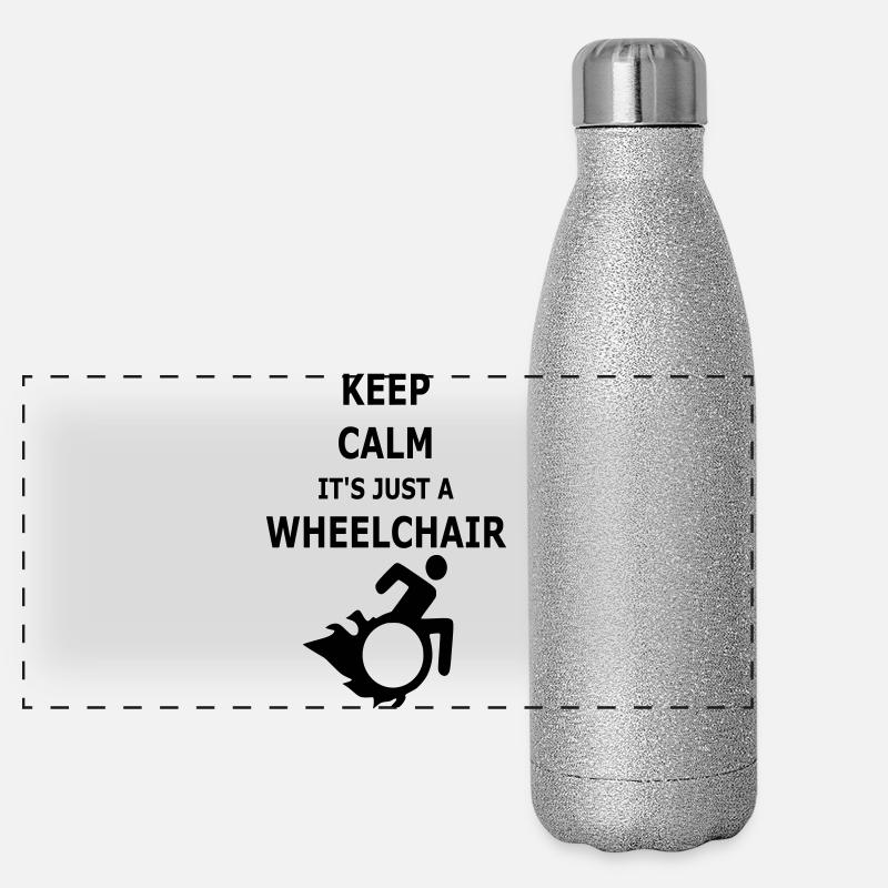 Bleiben Sie ruhig! Es ist nur ein Rollstuhl # Panorama Glitzer Isolierflasche 500 ml
