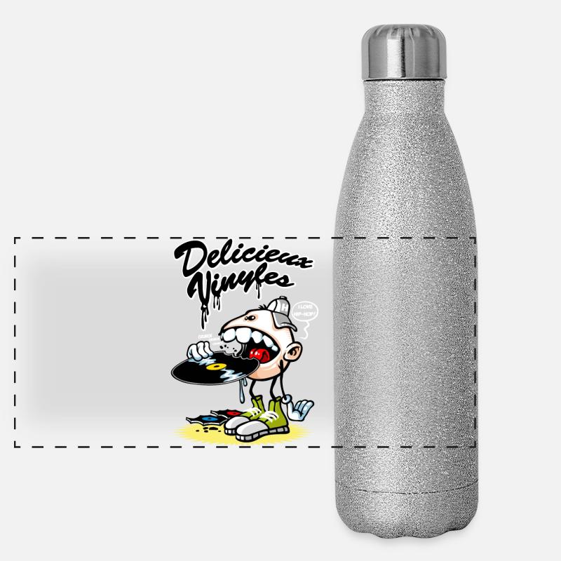 Delicious vinyl - Panoramic Glitter Thermal Bottle 500 ml - silver glitter