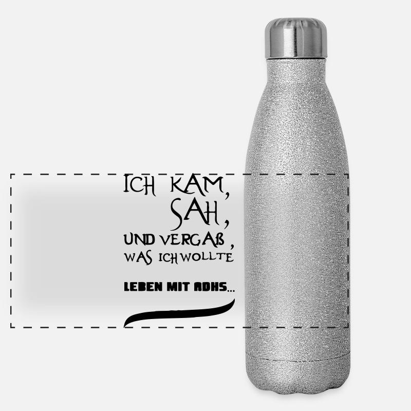 Leben mit ADHS Geschenk Panorama Glitzer Isolierflasche 500 ml