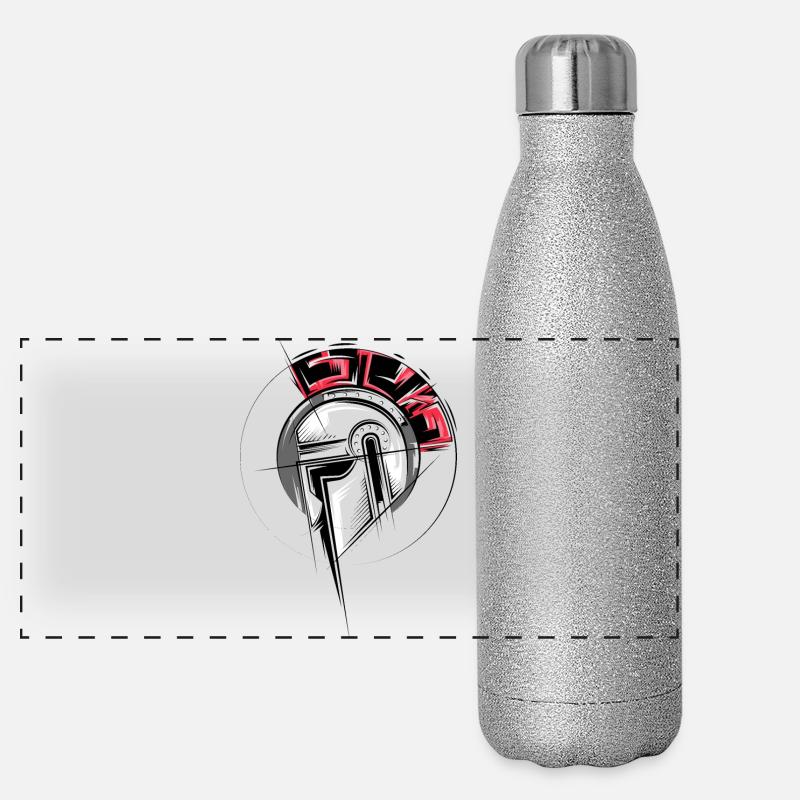 Gladiator Illustration Fighter Helm Römer icon Panorama Glitzer Isolierflasche 500 ml