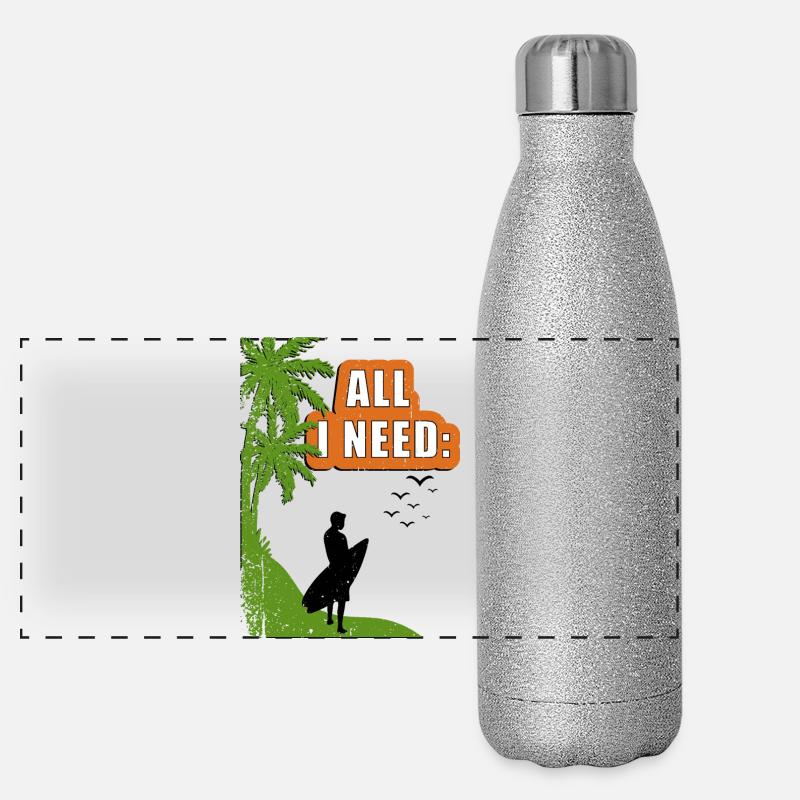 All i need STRAND SURFER Panorama Glitzer Isolierflasche 500 ml
