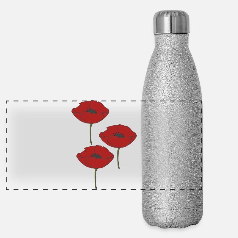 Coquelicots Gourde isotherme panoramique pailletée 500 ml