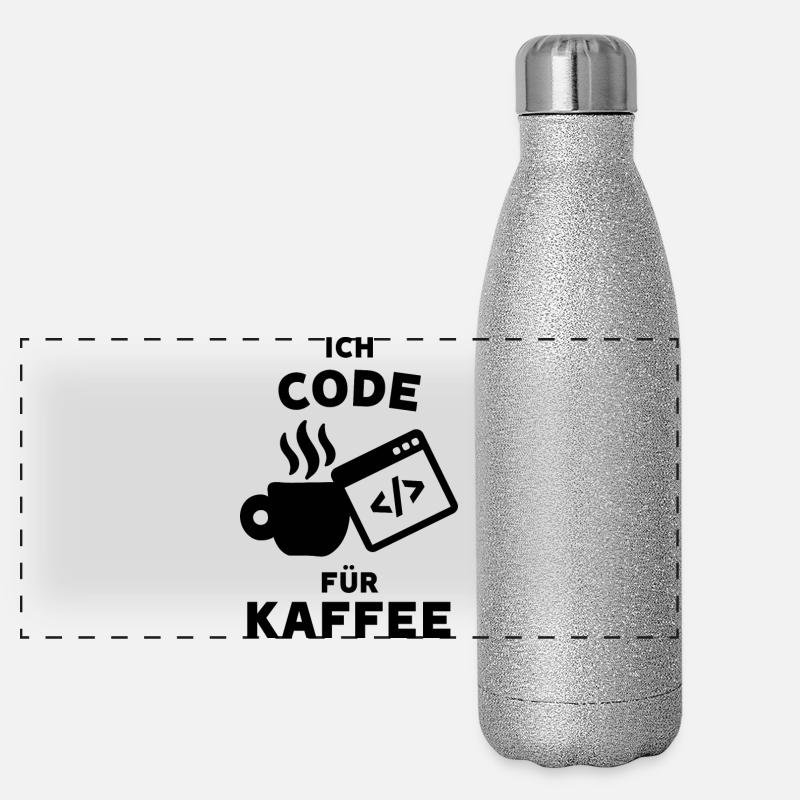 Coder Statement Job Geld Verdienen Karriere Beruf Panorama Glitzer Isolierflasche 500 ml