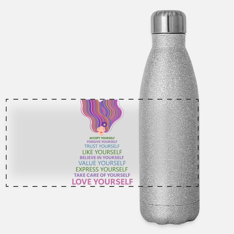 Love yourself Panoramic Glitter Thermal Bottle 500 ml