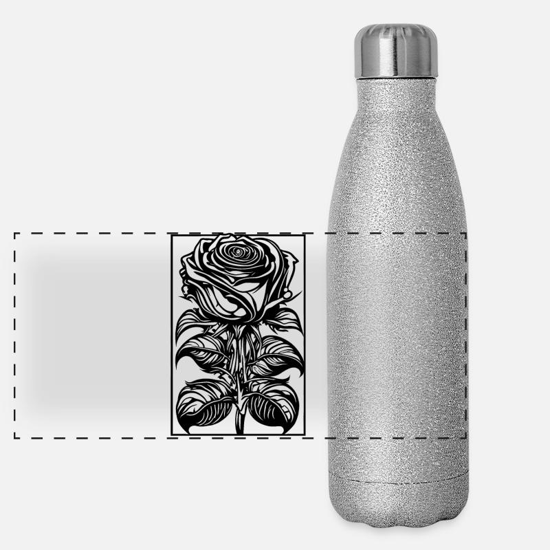 Romantic Rose with Frame Panoramic Glitter Thermal Bottle 500 ml