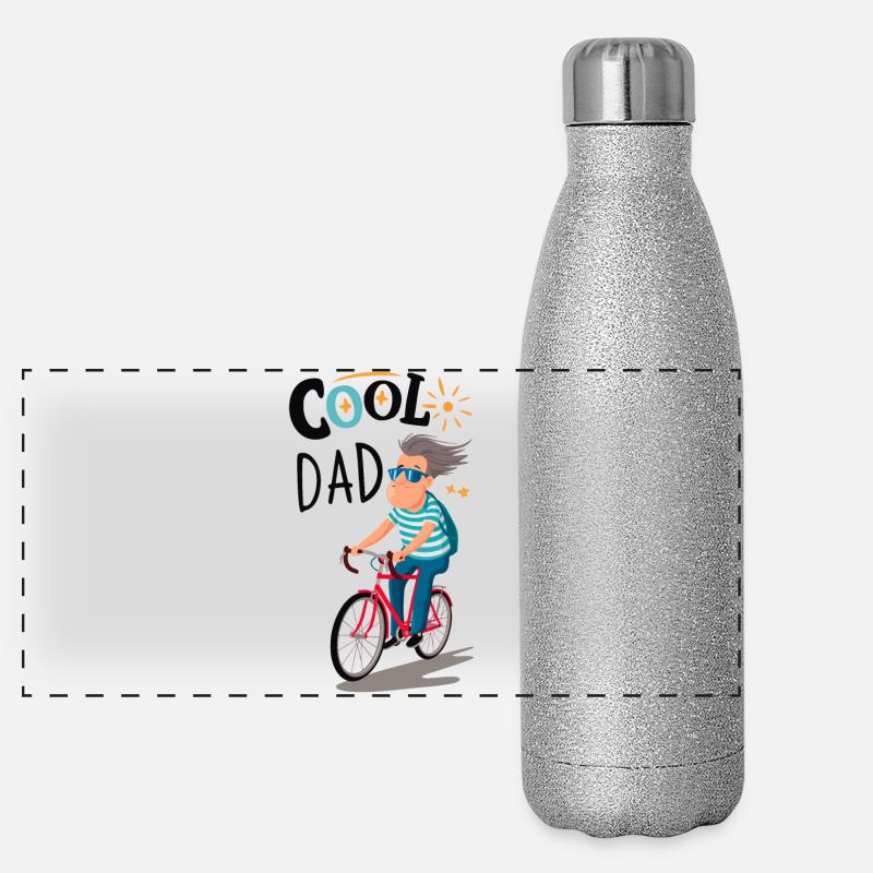 Cool Dad Radfahren Panorama Glitzer Isolierflasche 500 ml