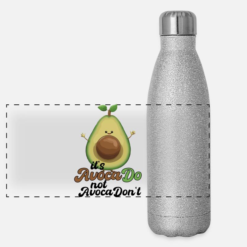 Avocado Funny Positive Optimism Gift Panoramic Glitter Thermal Bottle 500 ml