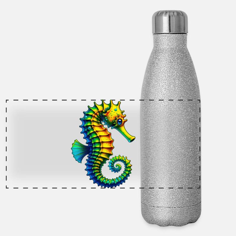 Seepferdchen Panorama Glitzer Isolierflasche 500 ml
