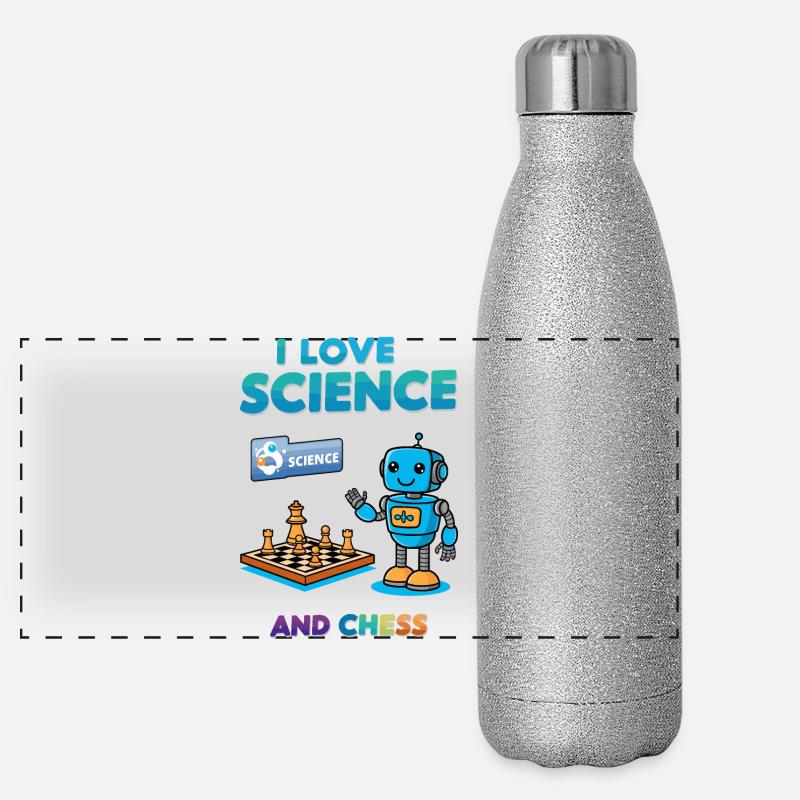 Science and Chess Panoramic Glitter Thermal Bottle 500 ml