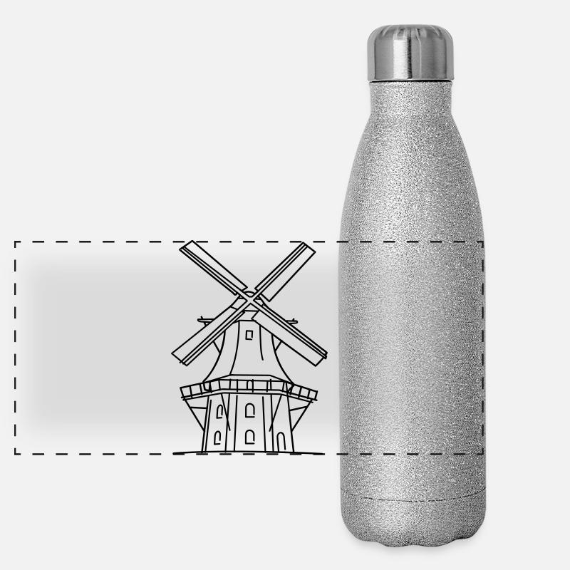 Windmühle Panorama Glitzer Isolierflasche 500 ml
