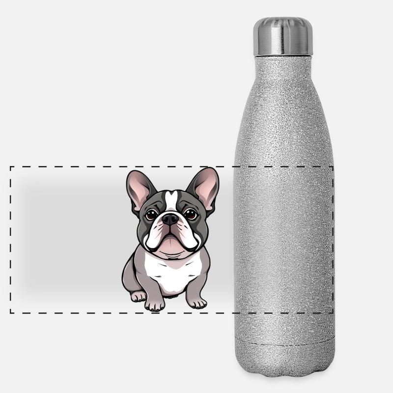 Bouledogue français Gourde isotherme panoramique pailletée 500 ml