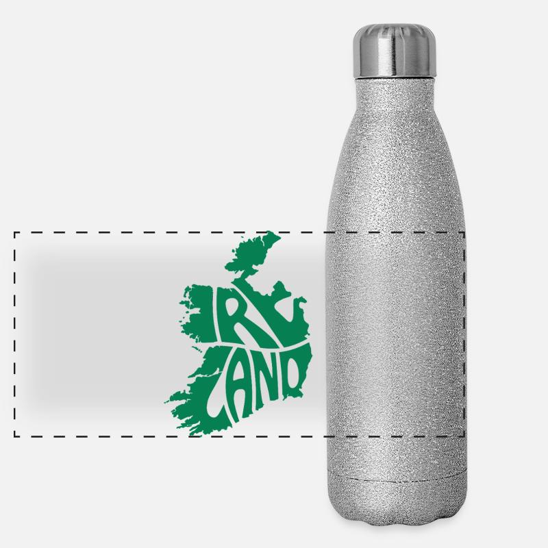 Ireland Map Graphic Panoramic Glitter Thermal Bottle 500 ml