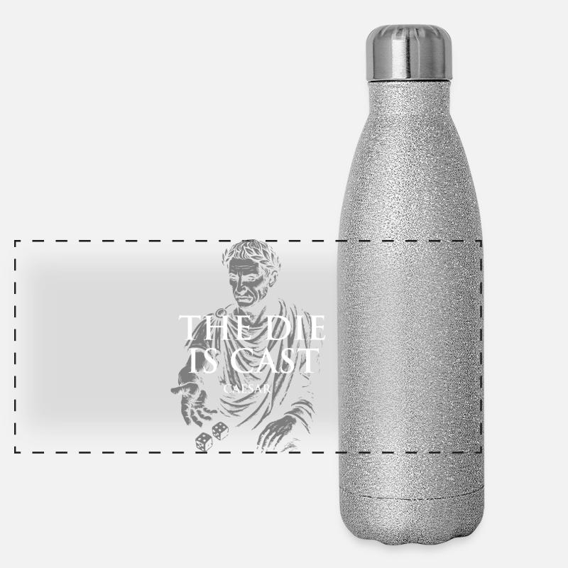 Citation de César romain au design ludique Gourde isotherme panoramique pailletée 500 ml