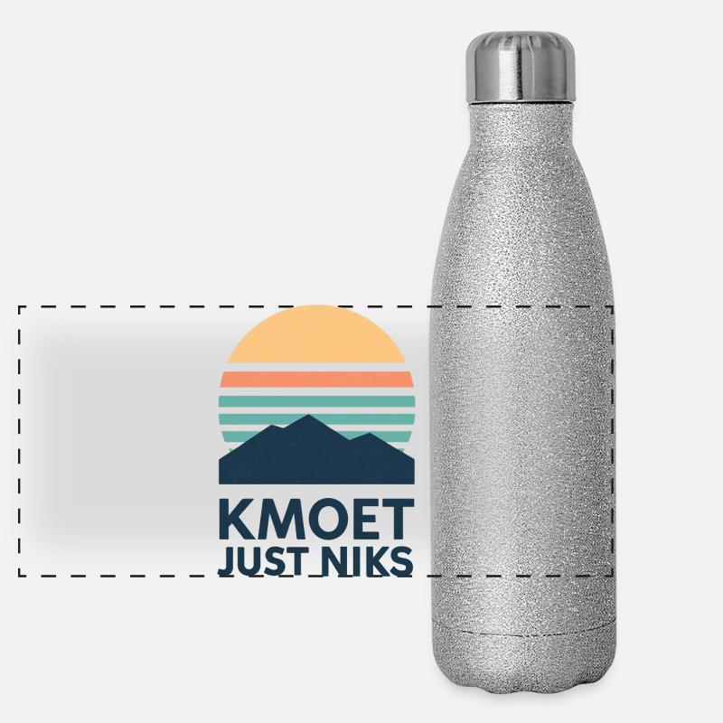 Kmoet just nothing, Antwerpener Dialekt Shirts Panorama Glitzer Isolierflasche 500 ml