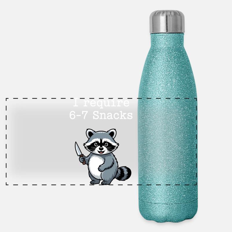 6-7 Refroidisseur de mèmes Internet 6 7 Raton laveur Gourde isotherme panoramique pailletée 500 ml